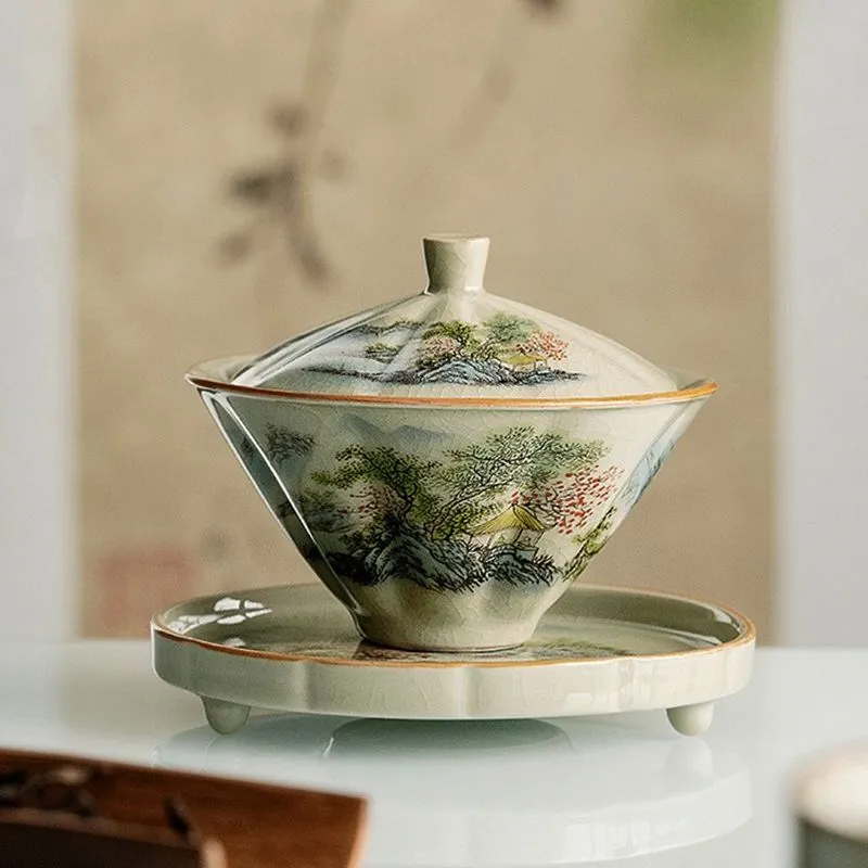 景徳鎮陶磁器茶杯 竹笠付き、伝統的な手作り茶器、シングルボウ - Celadon Ceramic Cup のレビューと価格