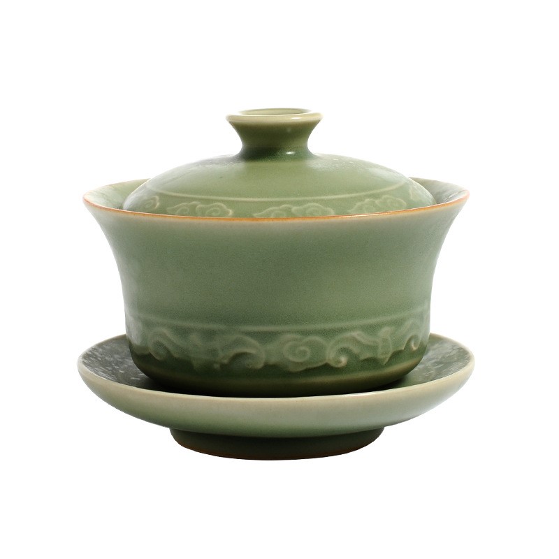 高品質の青磁製ガイワン、創造的な手作り彫刻入りセット、ガイワ - Celadon Ceramic Cup のレビューと価格