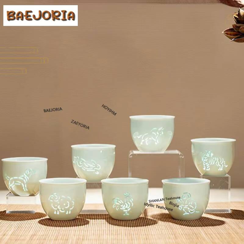 175ml 星座セラドン絶妙なティーカップ手作りティーボウル - Celadon Ceramic Cup のレビューと価格