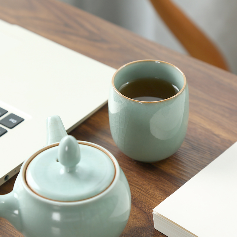 Chanshova-磁器ティーカップセット、伝統的な中国風、 - Celadon Ceramic Cup のレビューと価格