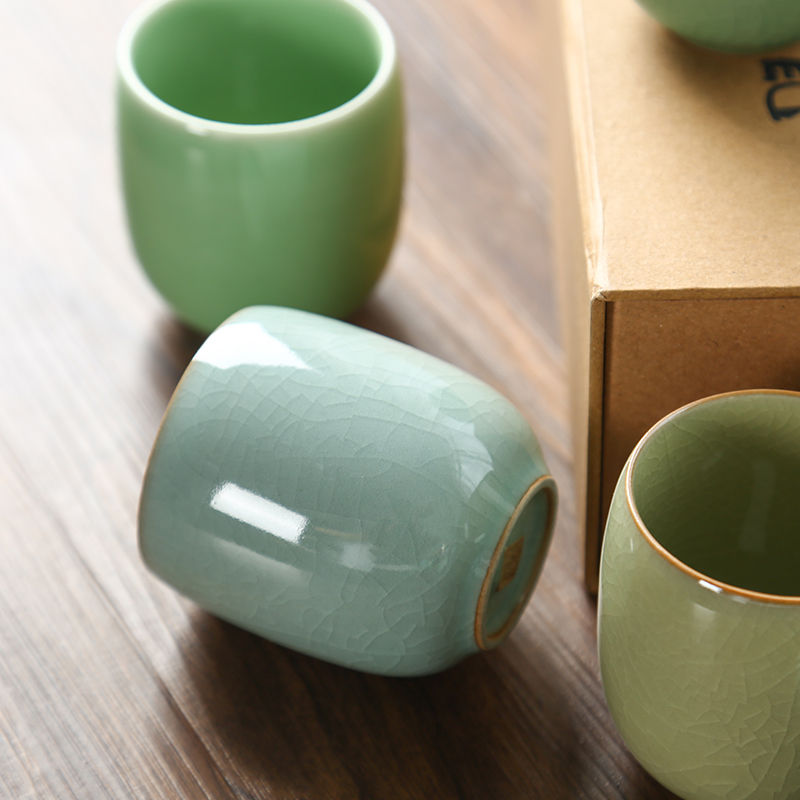 Chanshova-磁器ティーカップセット、伝統的な中国風、 - Celadon Ceramic Cup のレビューと価格