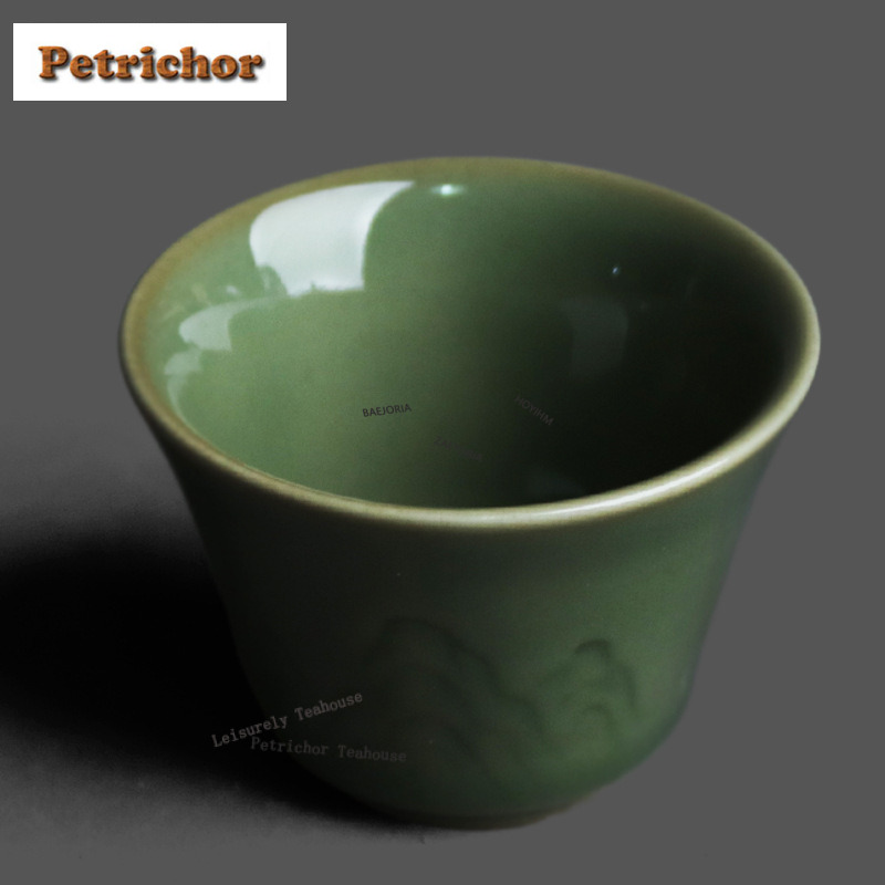 50ml越窯青磁レリーフティーカップレトロ茶碗セットカップテ - Celadon Ceramic Cup のレビューと価格