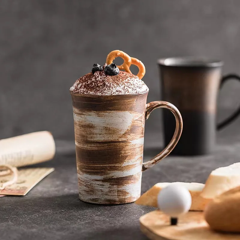 和風粗陶器コーヒーカップ レトロ 国産 大容量 高級 オフィ - Celadon Ceramic Cup のレビューと価格