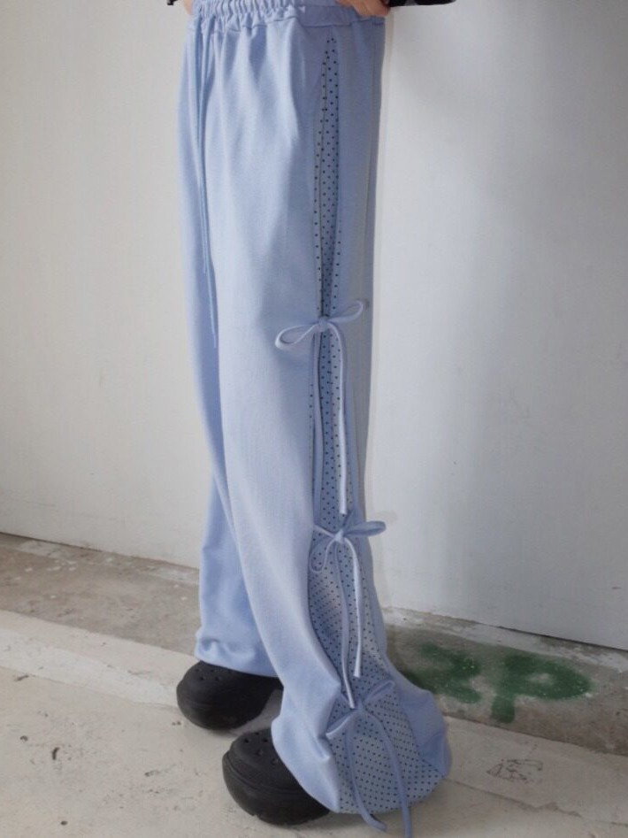秋冬ポルカドットスプライスカラーブロックベルト付きカジュアル - Korean Pants Lifestyle のレビューと価格