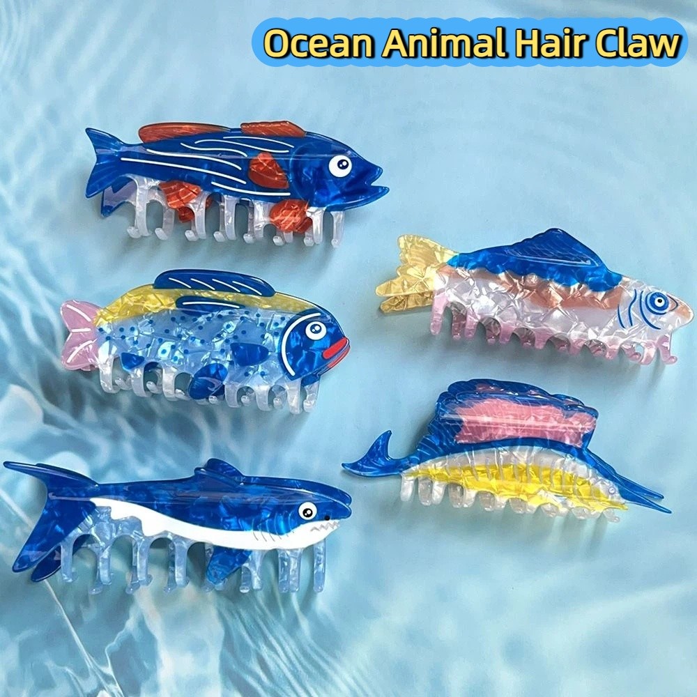 ヘアピン 海の動物 ヘアクリップ 金魚 PVC 海洋生物 魚 - Korean Women Lifestyle のレビューと価格