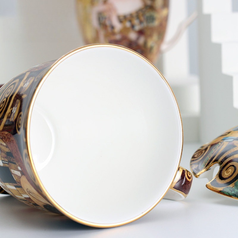 ヨーロッパ製セラミックマグカップ、蓋とスプーン付き、大容量、 - Celadon Ceramic Cup のレビューと価格