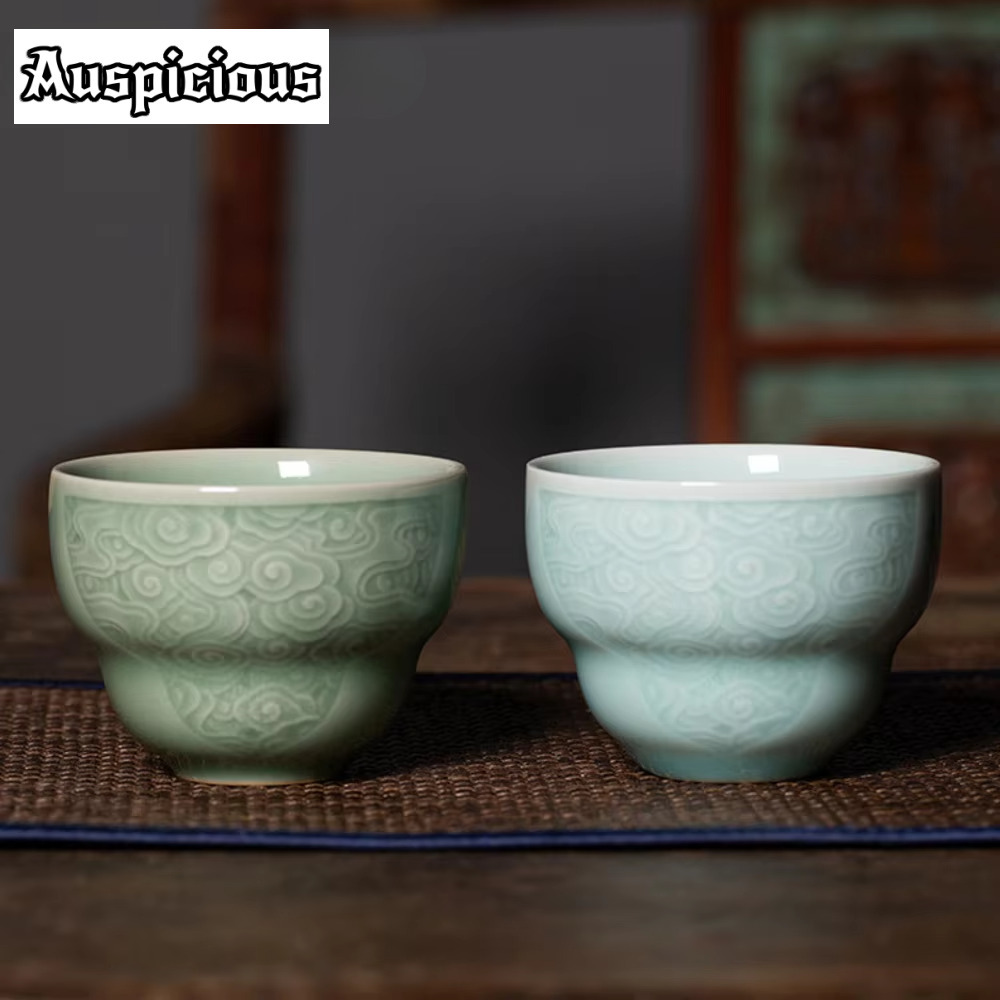 ロングティーカップハンドメイドカップ,クリエイティブなひょう - Celadon Ceramic Cup のレビューと価格