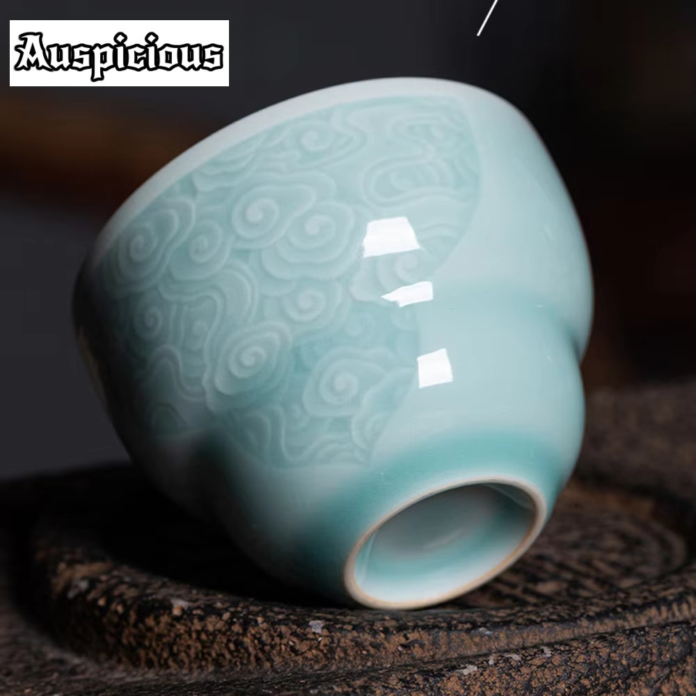 ロングティーカップハンドメイドカップ,クリエイティブなひょう - Celadon Ceramic Cup のレビューと価格