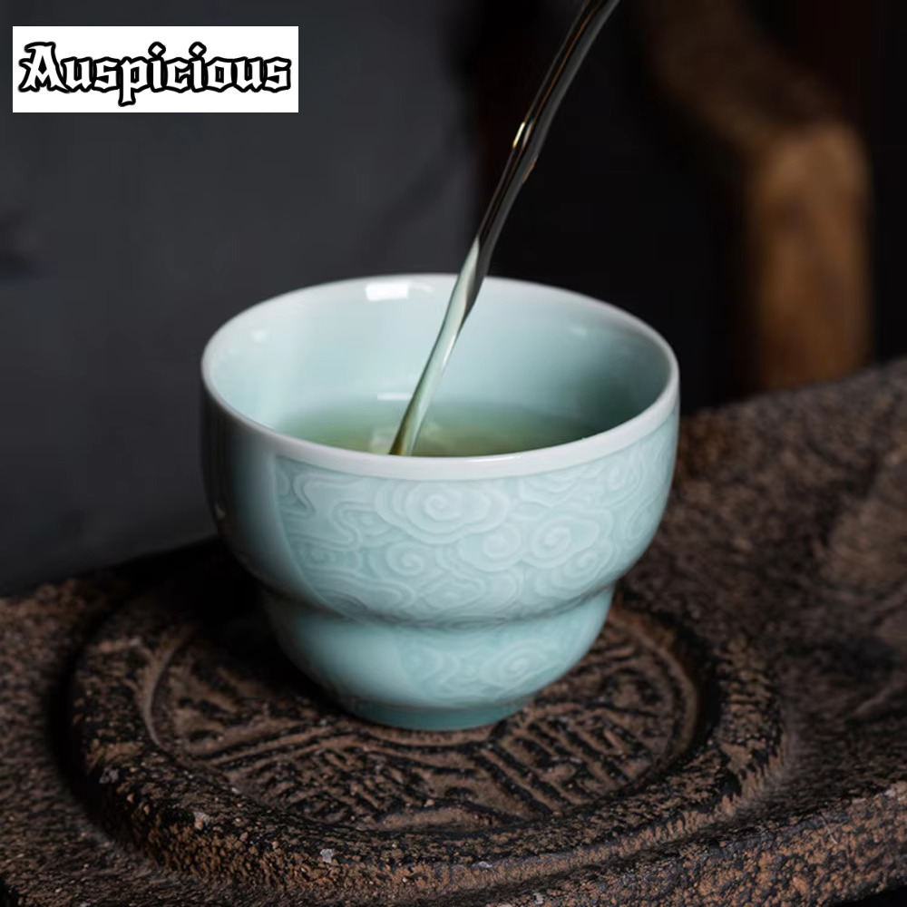 ロングティーカップハンドメイドカップ,クリエイティブなひょう - Celadon Ceramic Cup のレビューと価格