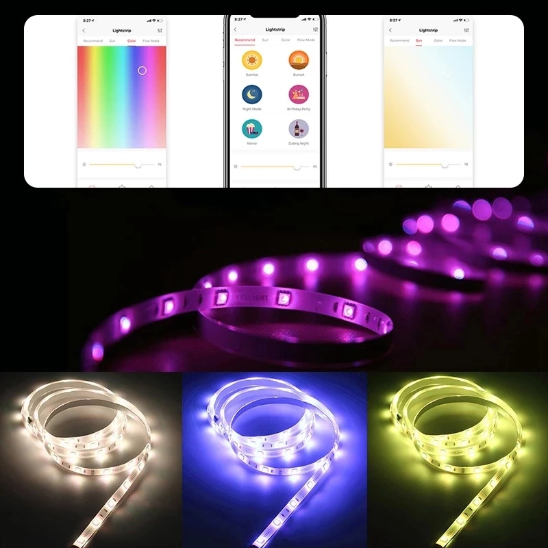 Yeelight-スマートLEDストリップライト,1s,2m - Yeelight Light Lightstrip のレビューと価格