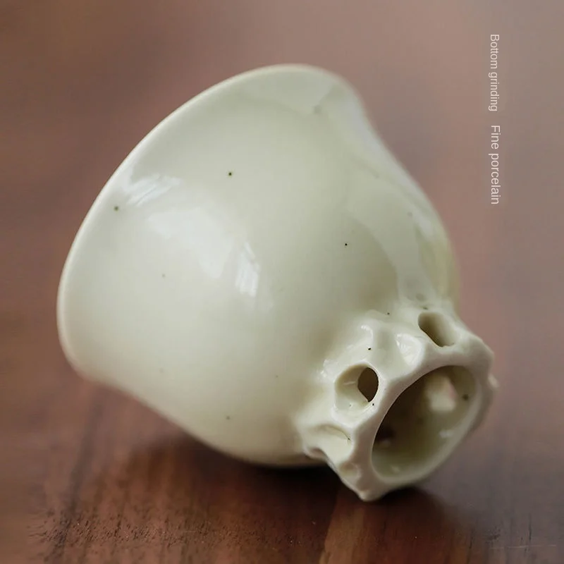 手作りのレトロな中国風ティーカップ、豆色の黄色釉薬セラミック - Celadon Ceramic Cup のレビューと価格