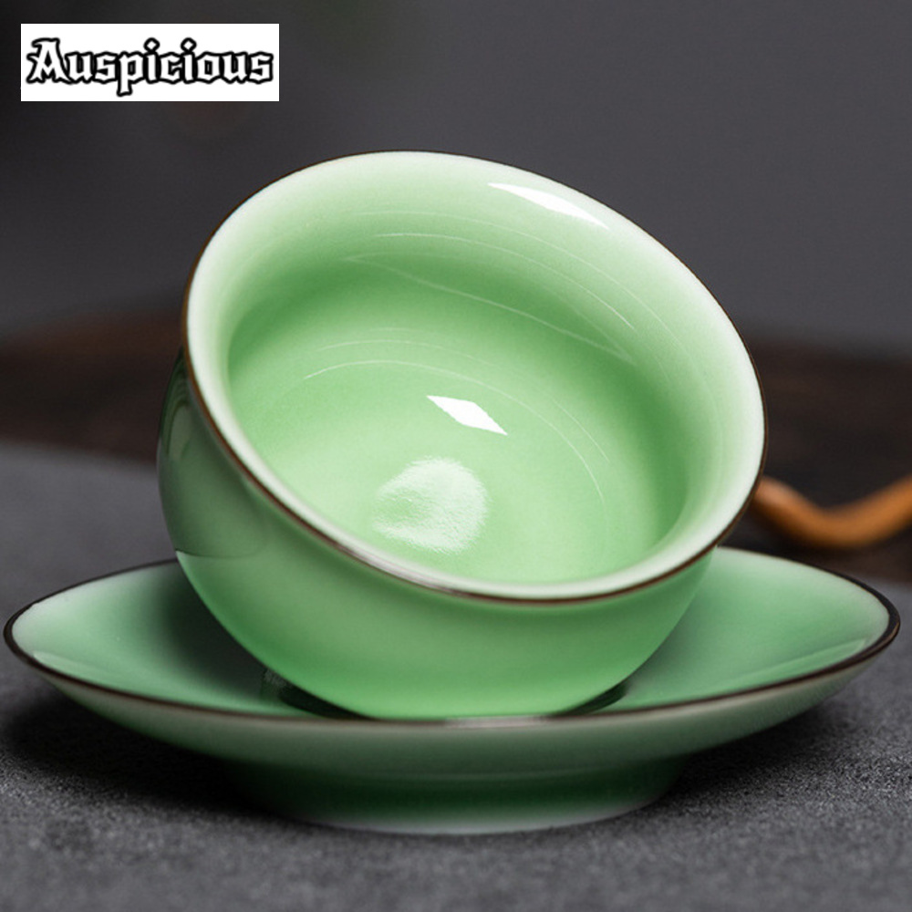 Longquan-エレガントなセラドンティーカップ,ソーサー - Celadon Ceramic Cup のレビューと価格